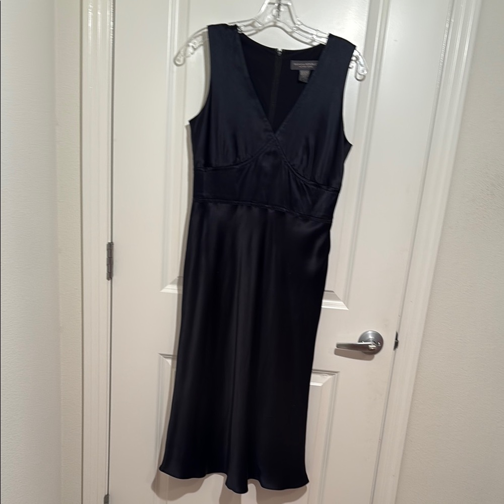 Banana Republic Black Sheath Midi Dress V-Neck Sleeveless
